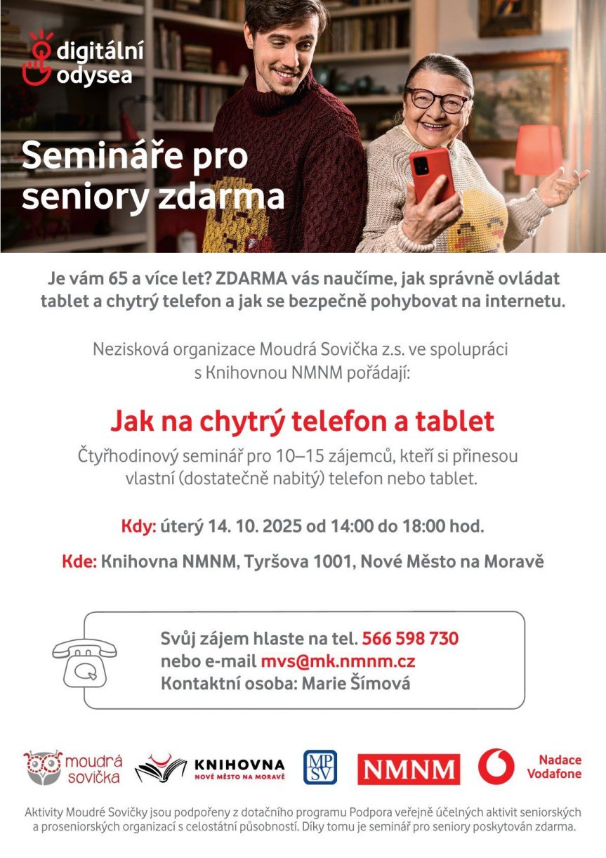 Jak na chytrý telefon a tablet – seminář pro seniory zdarma