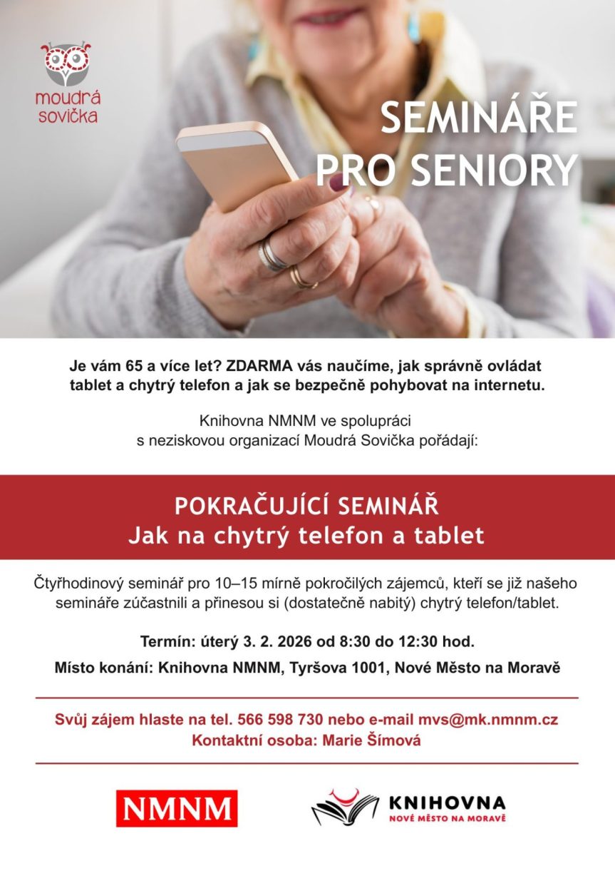 Jak na chytrý telefon a tablet – pokračující seminář pro seniory